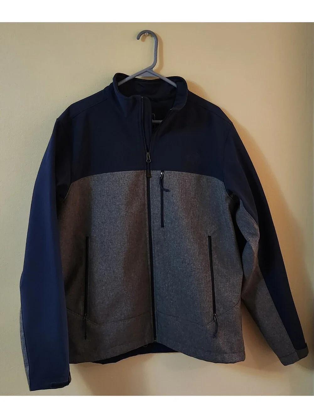 The North Face Men’s Large Jacket New Blue Gray Full Zip Coat High Quality